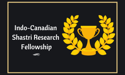 Indo-Canadian Shastri Research Fellowship to PhD student
