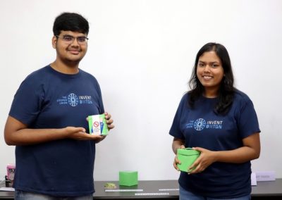 (L-R) Shikhar Prakash, IIT Madras and Megha Agrawal, IIT Guwahati invented an emergency ration for disaster relief