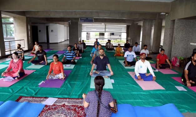 Yoga therapy and stress management sessions for staff at IITGN