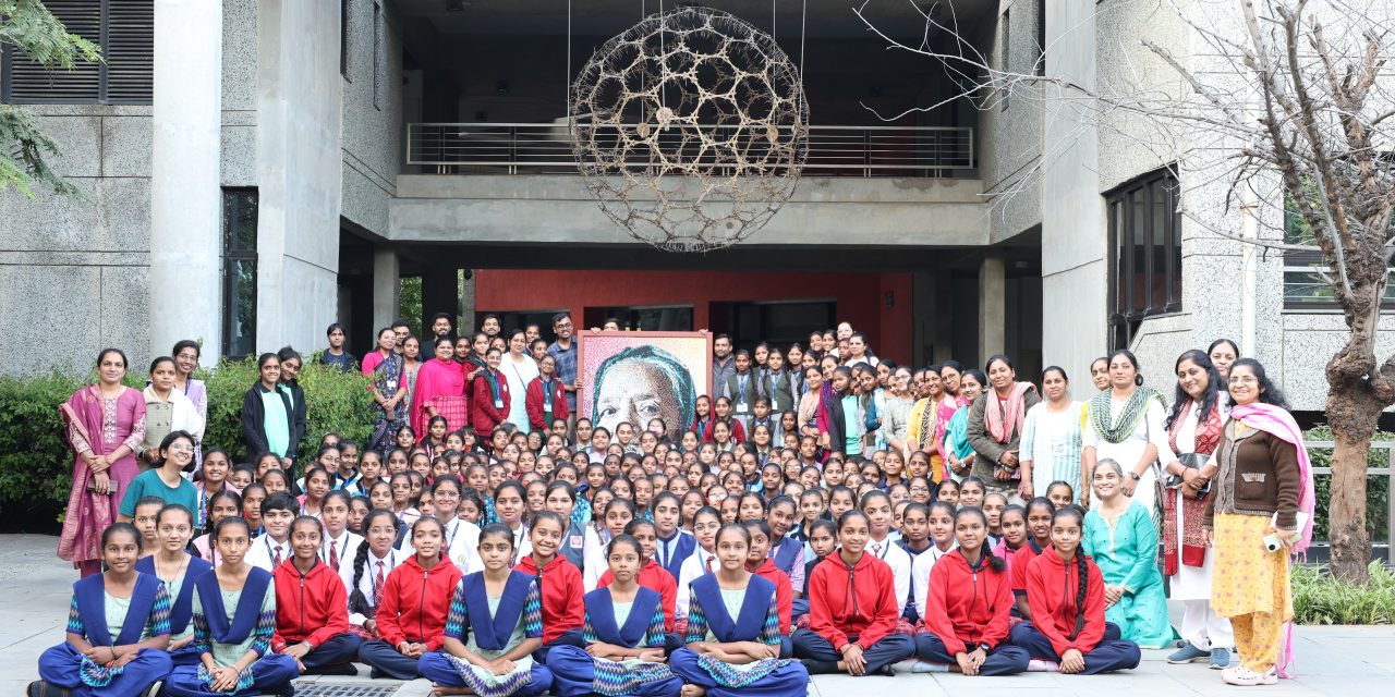 180 KGBV Girls Get Hands-On with STEM at IIT Gandhinagar, Create Kasturba Gandhi Portrait